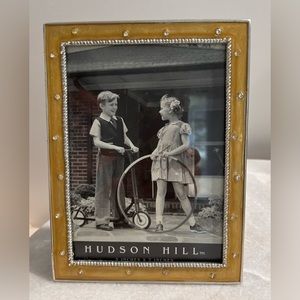 Hudson Hill vintage resin, glass, crystal, metal photo frame for a 5”x7” pic